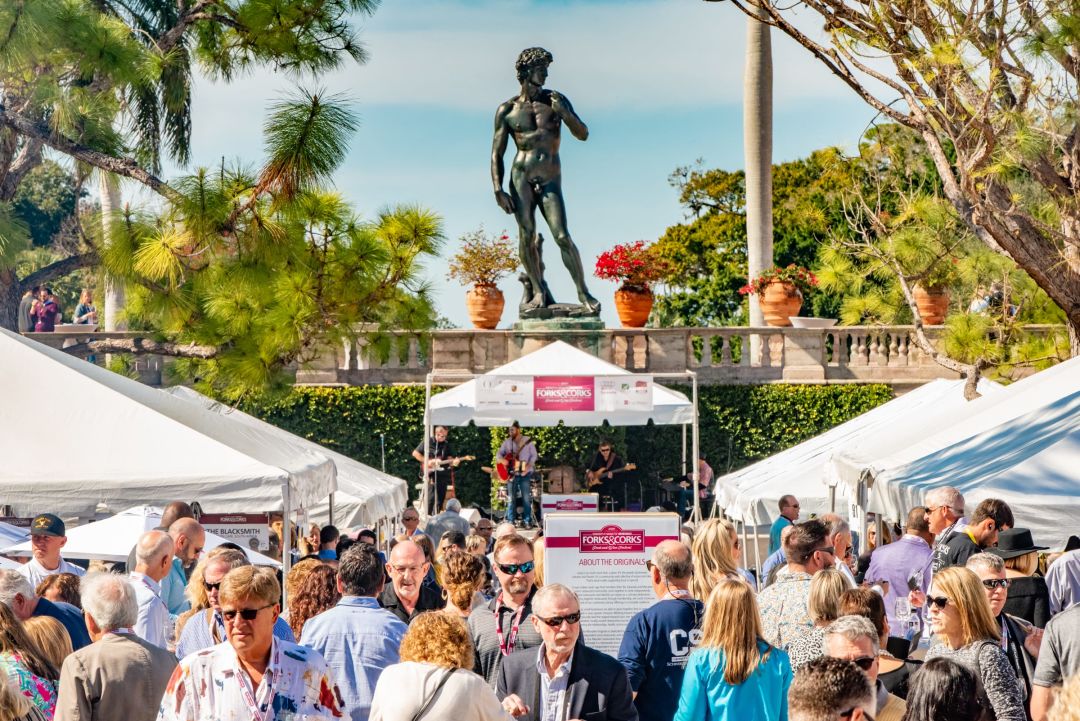 A previous Grand Tasting in the Ringling Museum courtyard.