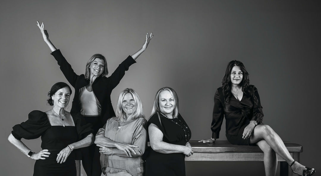 From left: Nicole Kaney, Melissa Dobbs, Jenna Jordan, Brena Slater, Dr. Soujanya “Chinni” Pulluru