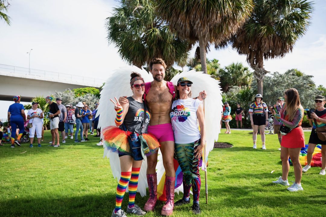 Project Pride SRQ president Jason Champion says that the event was to "affirm our freedom to light the bridge our way: with love, inclusion and pride.”