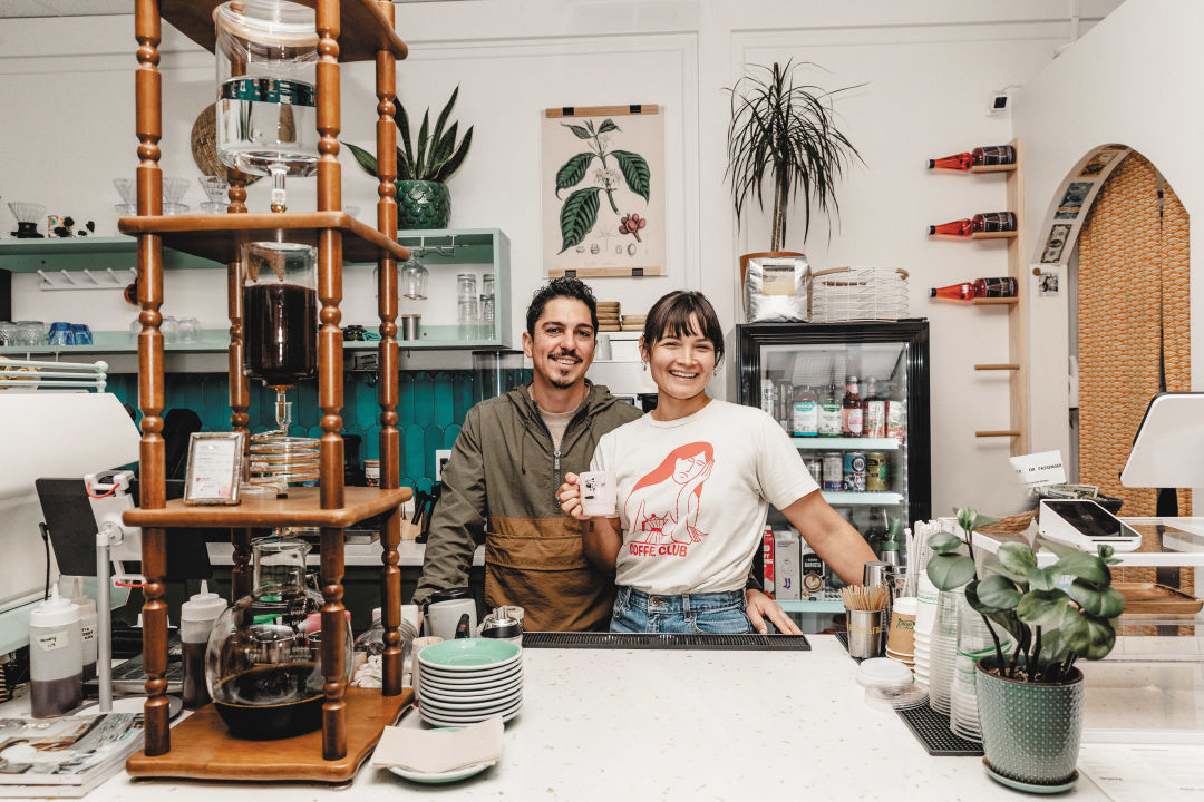 Manuel Montenegro and Amanda Govic at their Palma Coffee