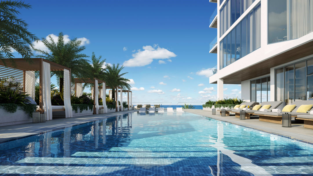 One of two pools on the grounds. Only residents will have access to amenities.