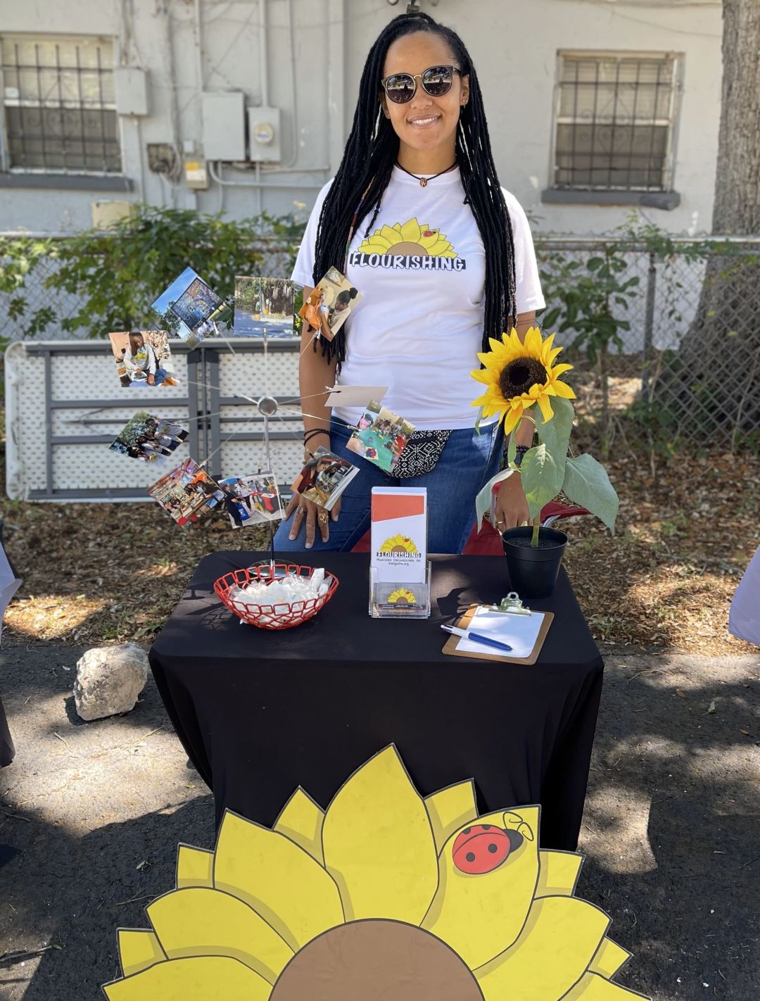 Margwine’s Margie Pierrelouis tabling at a 2024 Giving Challenge event.