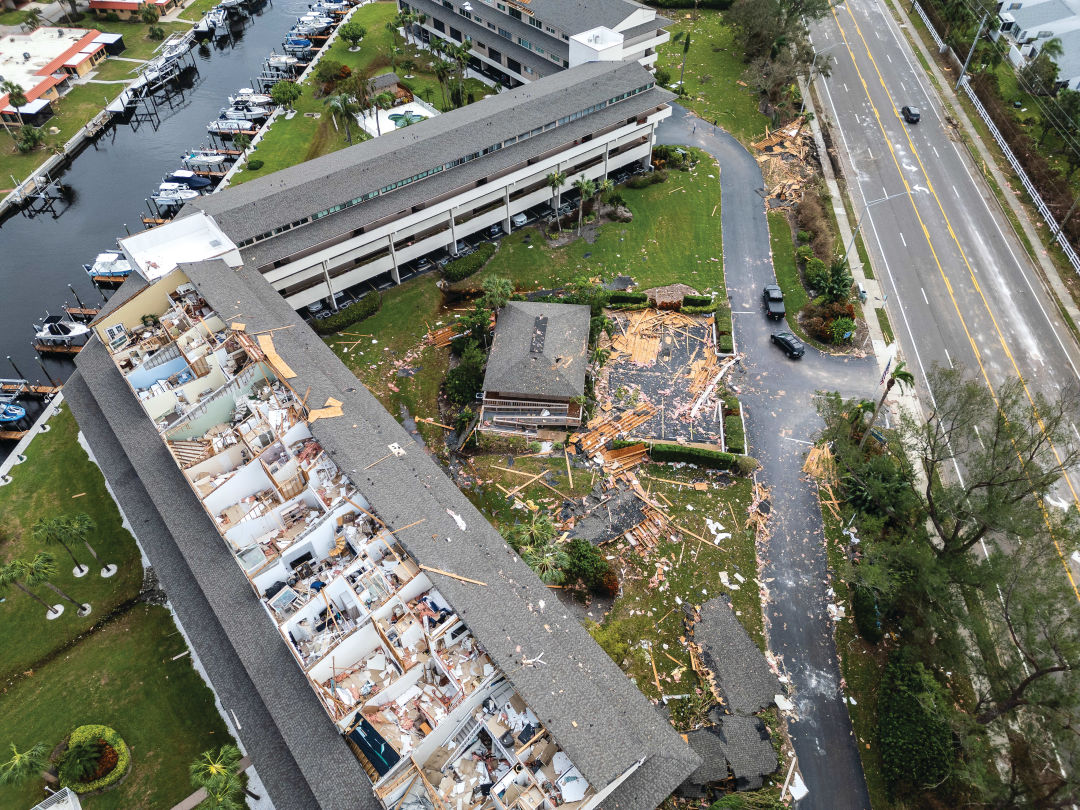 Hurricane Milton tore the roof off the Waterway Condominium in Bradenton.