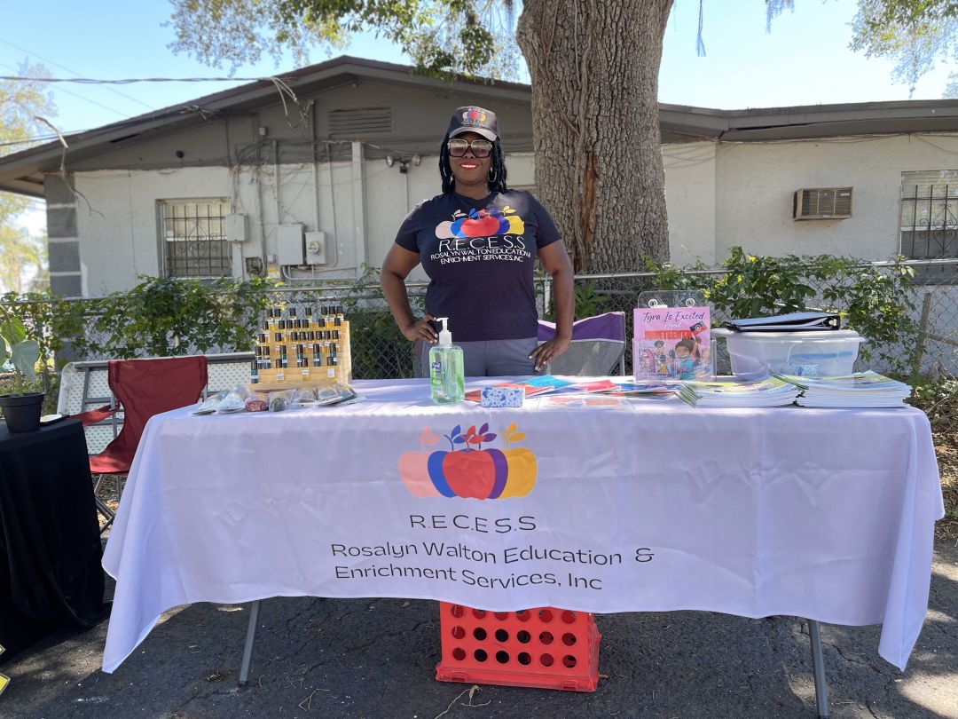 Sharon Jefferson tables for Rosalyn Walton Education and Enrichment Services.