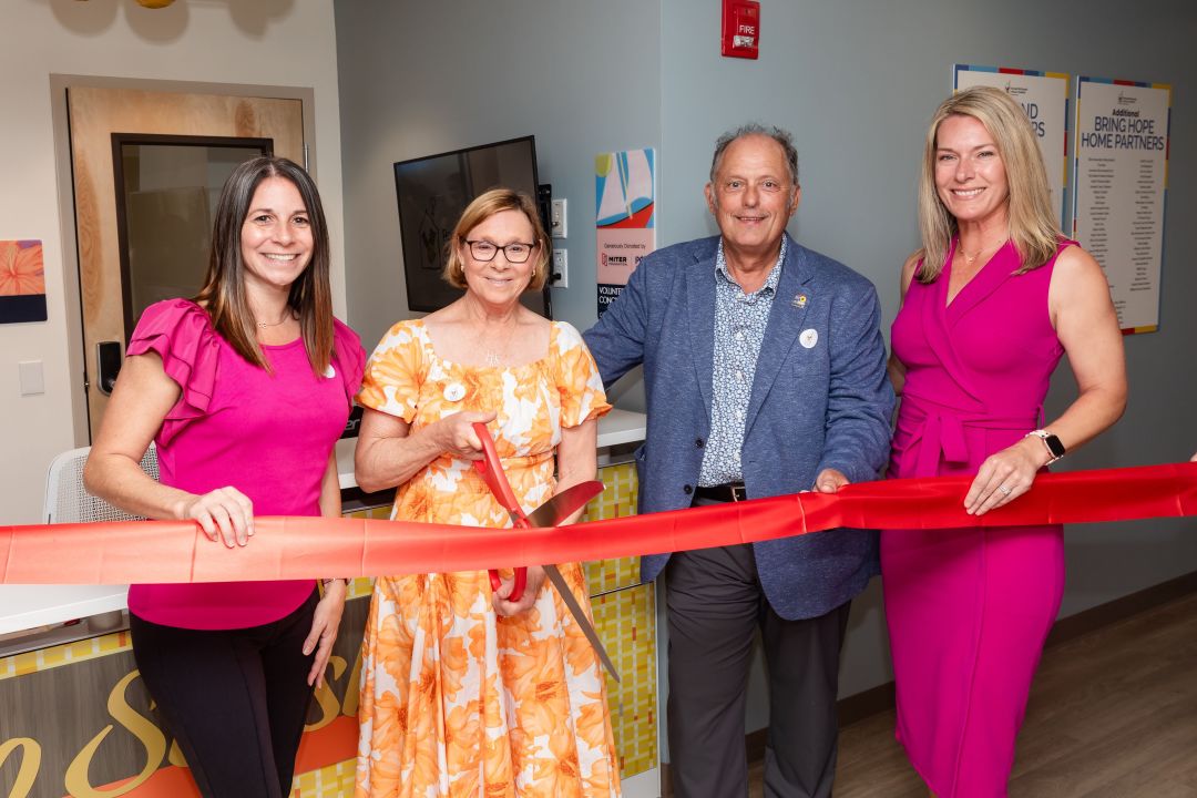 MITER Foundation, the charitable arm of MITER Brands, recently announced a $200,000 donation commitment to the new Ronald McDonald House in Tampa. Pictured, from left: Stephanie Cz, Kim Rehman, Steve Rehman, and Katie Fegan.
