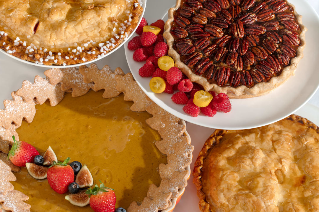 A dessert centerpiece anchors the ballroom.