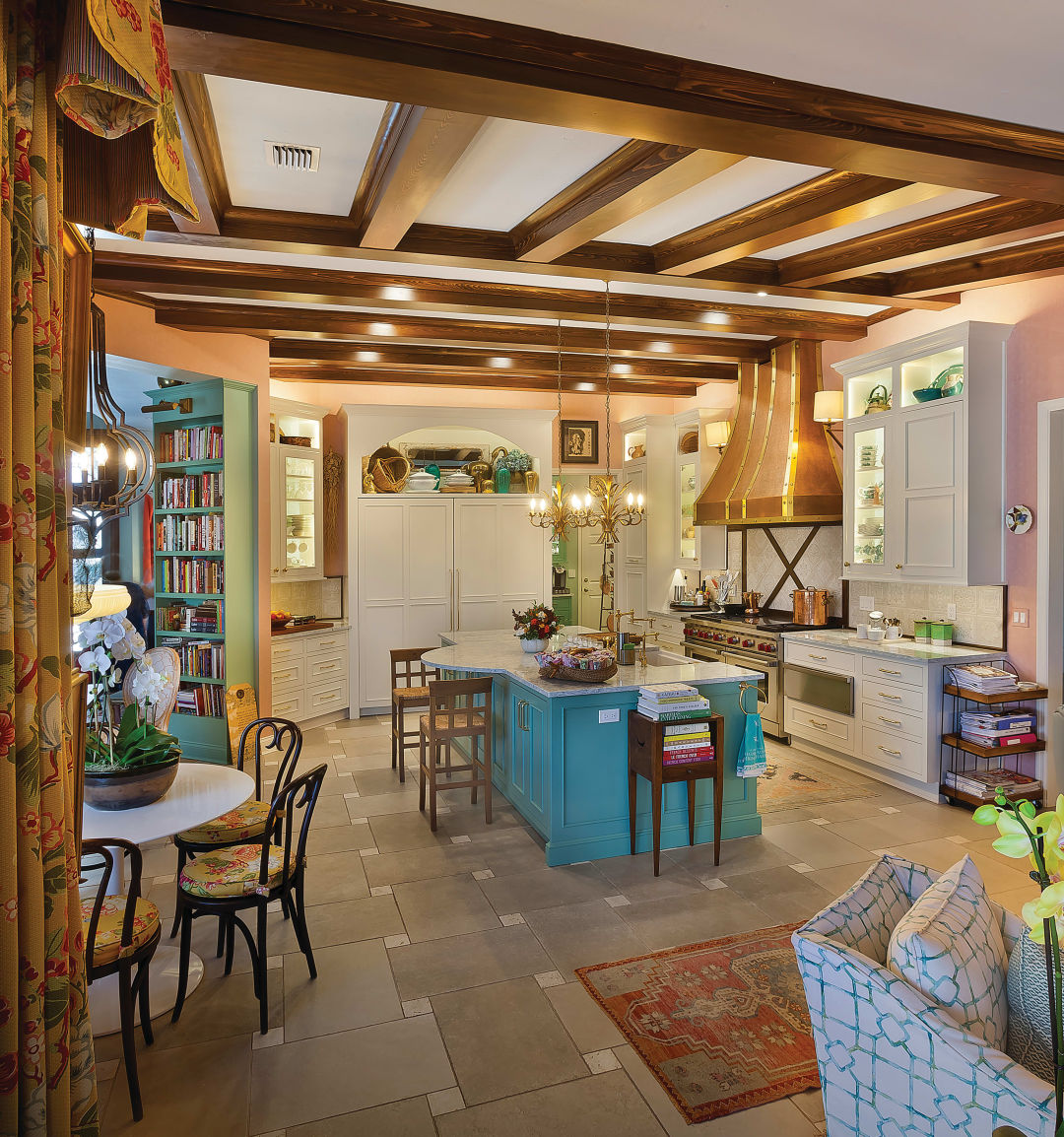 Homeowners Caroline and Tim Ryan are surrounded by bursts of color, patterns and textures.