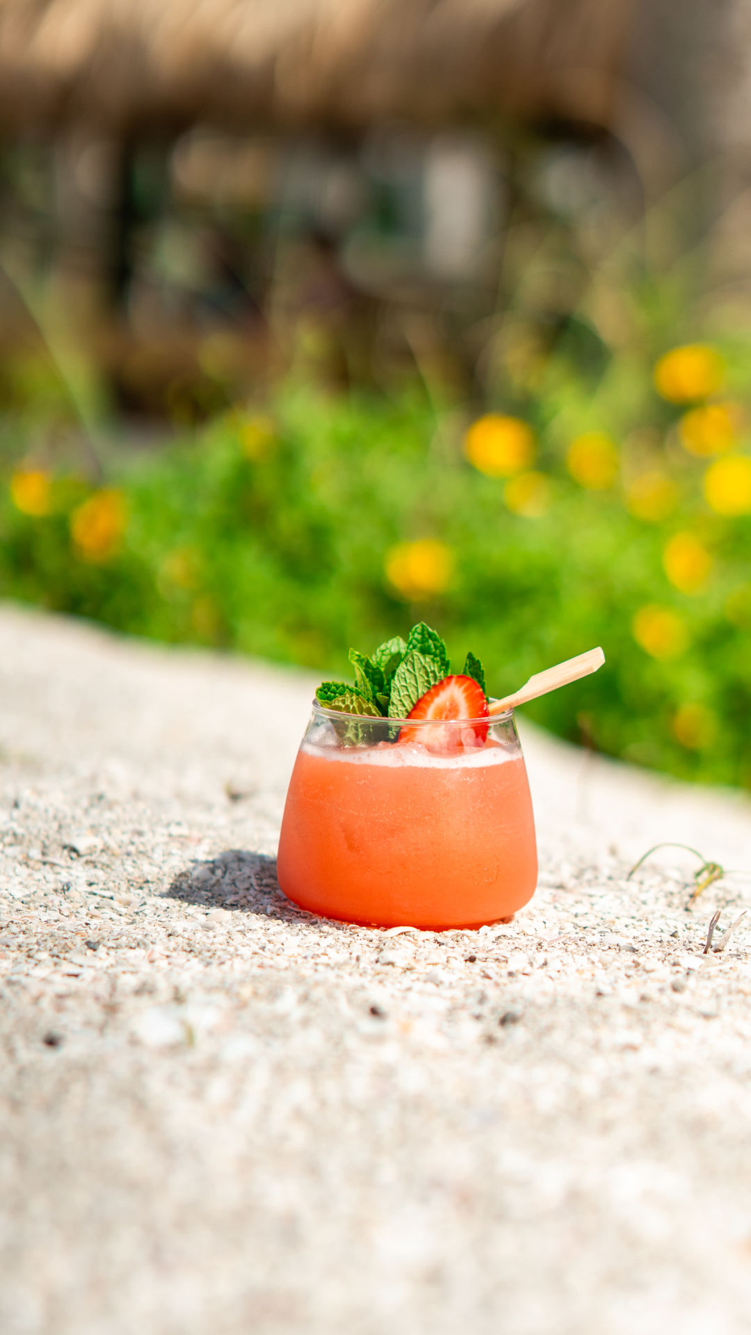 "The Sunveil," made with vodka, limoncello, elderflower, lemon, mint and strawberry.