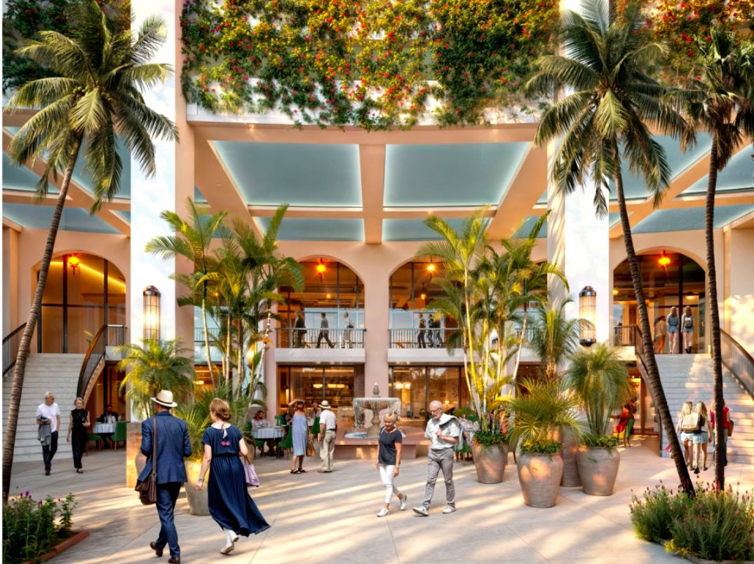 A rendering of the project's courtyard.
