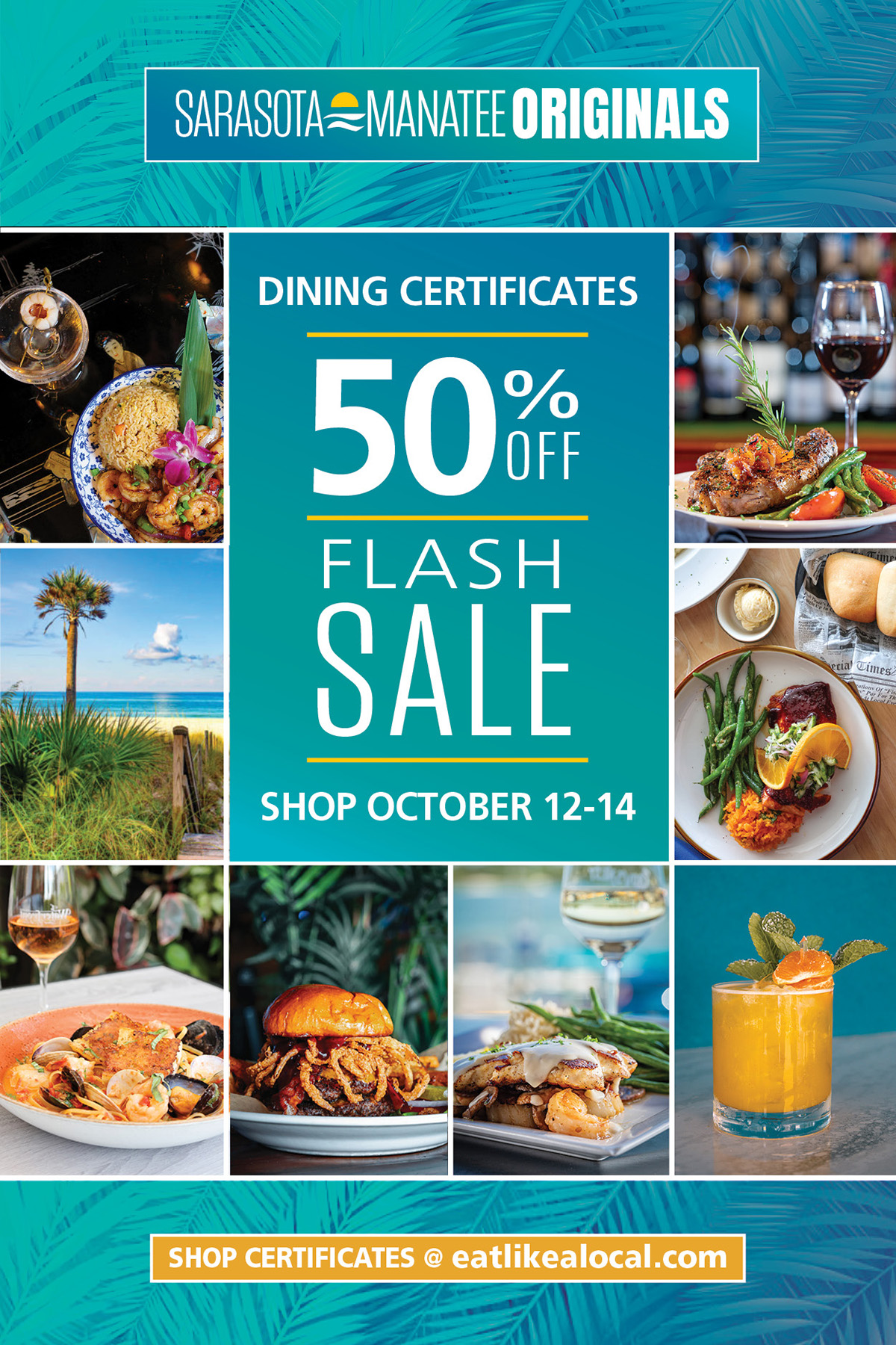 Save 50% on Sarasota-Manatee Originals Dining Certificates and enjoy more of your favorite locally owned restaurants.