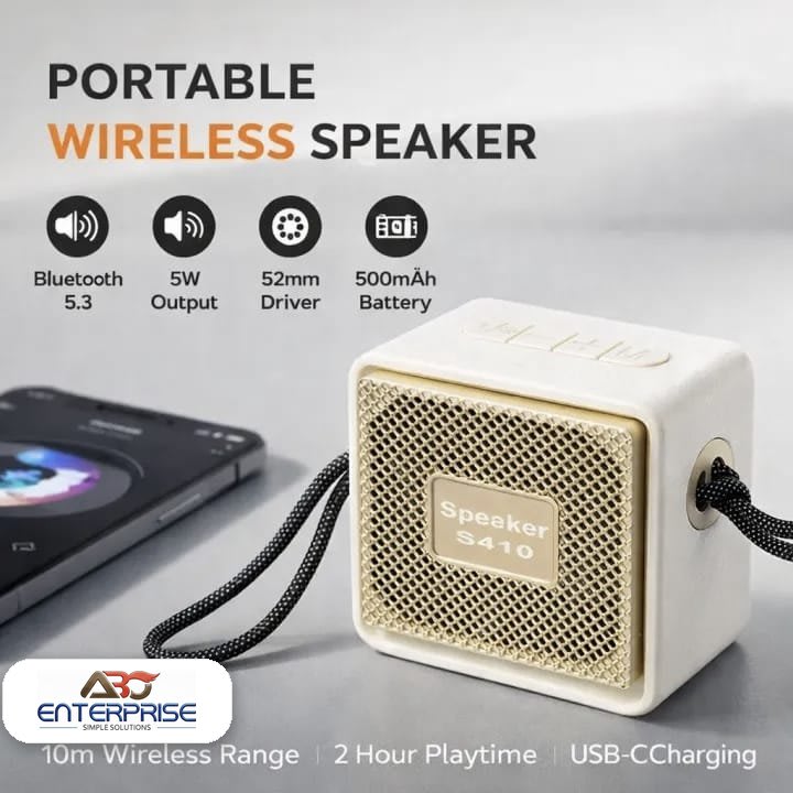 S410 পোর্টেবল ওয়্যারলেস স্পিকার (5W) — ABO Enterprise
