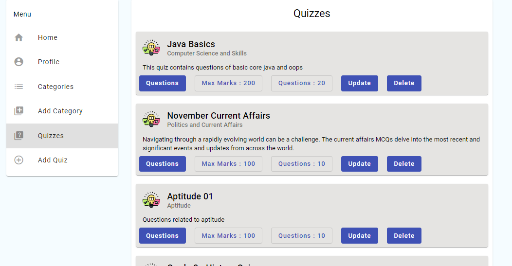 allQuizzes
