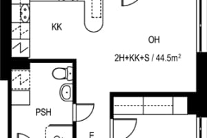 Vuokra-asunto, 2h+kk+s, 44,5 m², Villilänniemi 10, Villilä, Tampere