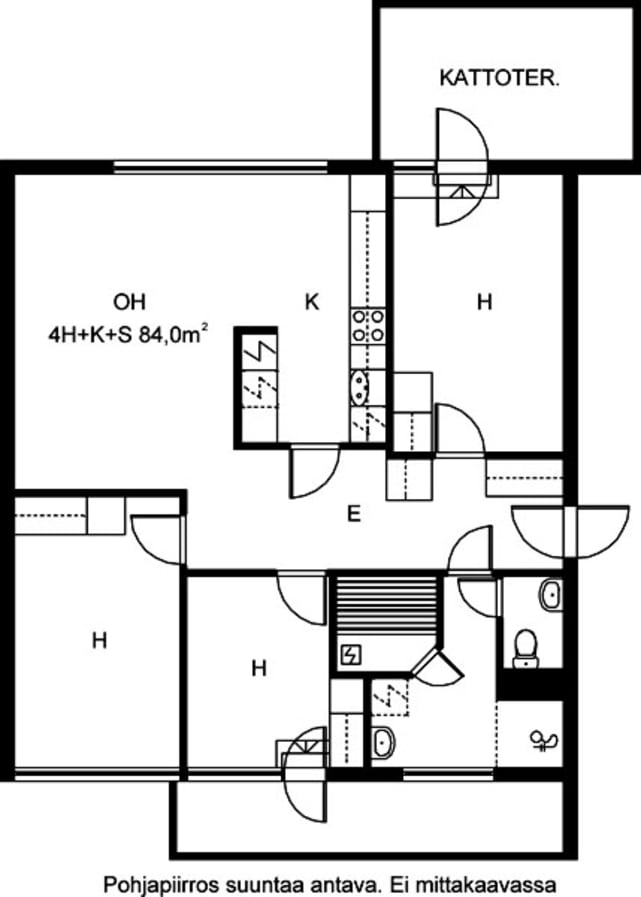 Vuokra-asunto, 4h+k+s, 84 m², Itämerenkatu 18, Ruoholahti, Helsinki