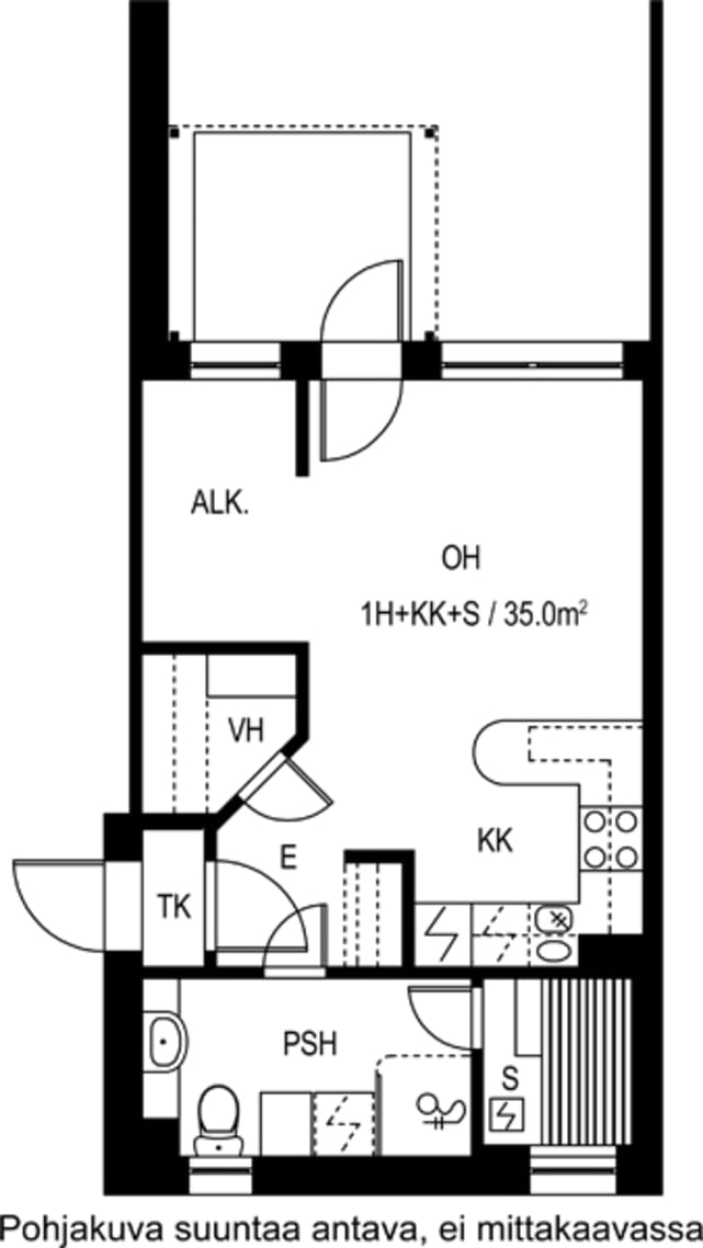 Vuokra-asunto, 1h+kk+s, 35 m², Villilänniemi 10, Villilä, Tampere