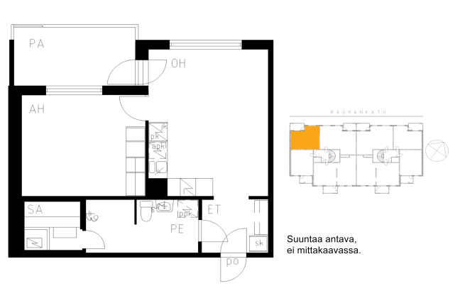 Vuokra-asunto, 1h+kt+s, 44,5 m², Rauhankatu 8a, Keskusta, Turku