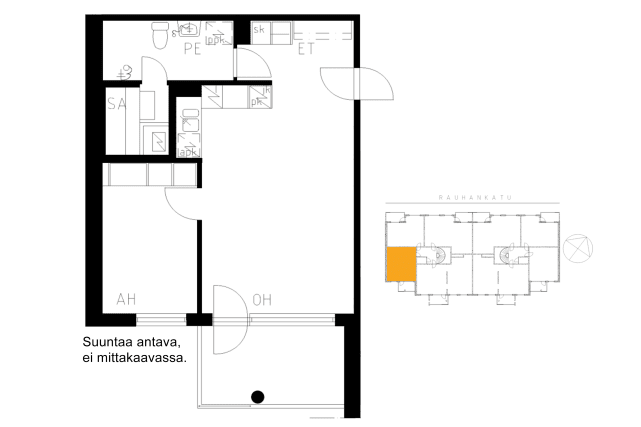 Vuokra-asunto, 1h+kt+s, 44 m², Rauhankatu 8a, Keskusta, Turku