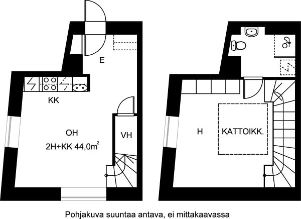 Vuokra-asunto, 2h+kk, 44 m², Aleksis Kiven katu 11 b, Vallila, Helsinki