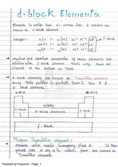 Telugu] Explain why d-block elements exhibit variable oxidation state