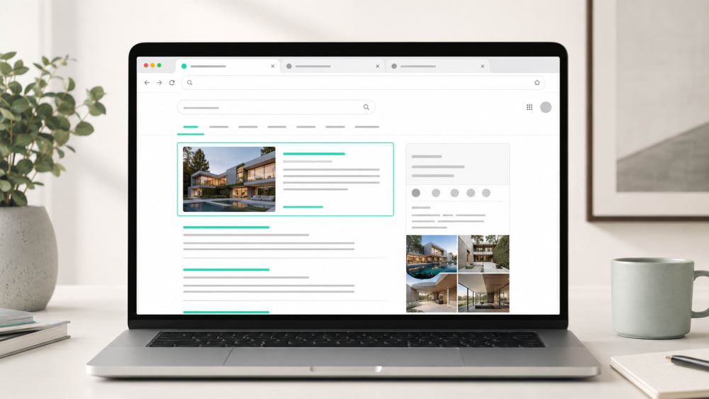 Google search for an architecture firm showing its portfolio website as the first result