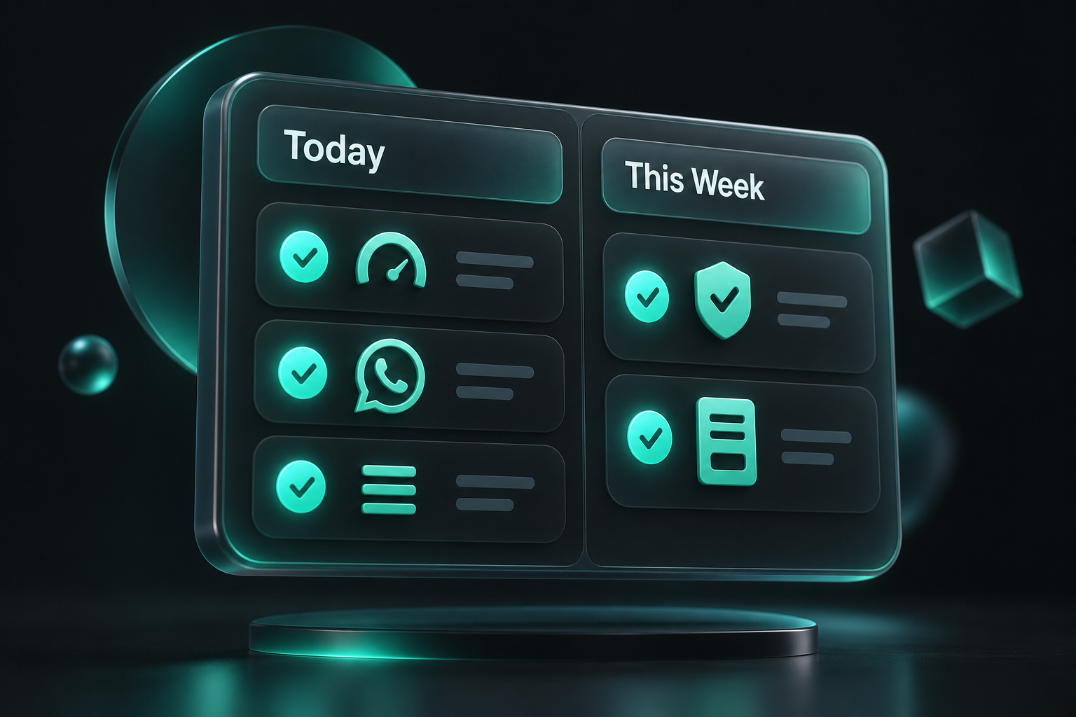 A two-column checklist illustration showing one-day and one-week fixes for common website UX mistakes.