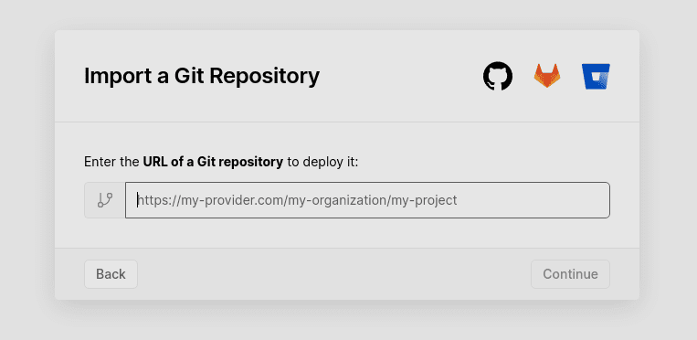 Add your GitHub URL and click to deploy