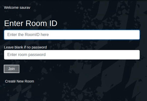 Room creation page