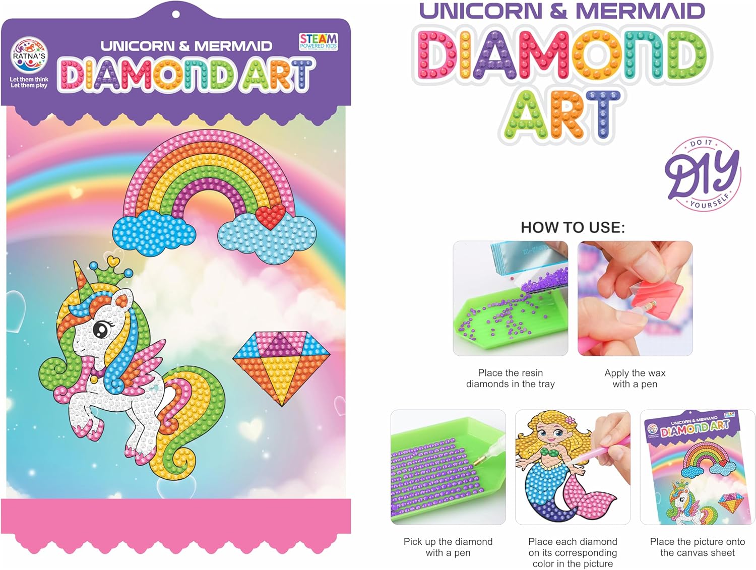 Unicorn & Mermaid Diamond Art Kit