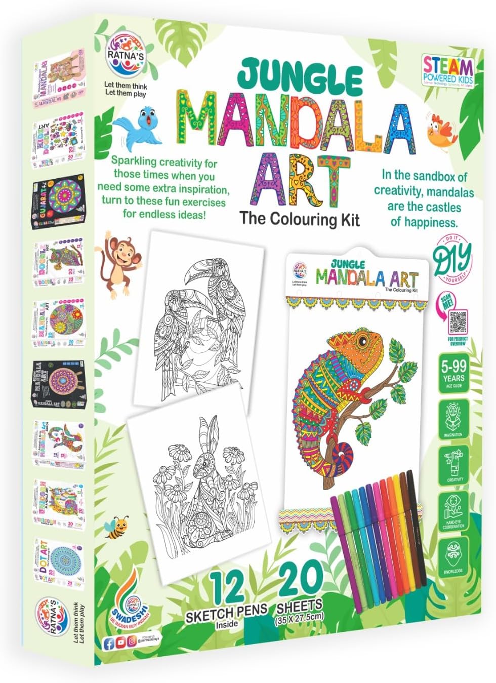 Jungle Mandala Art Colouring Kit