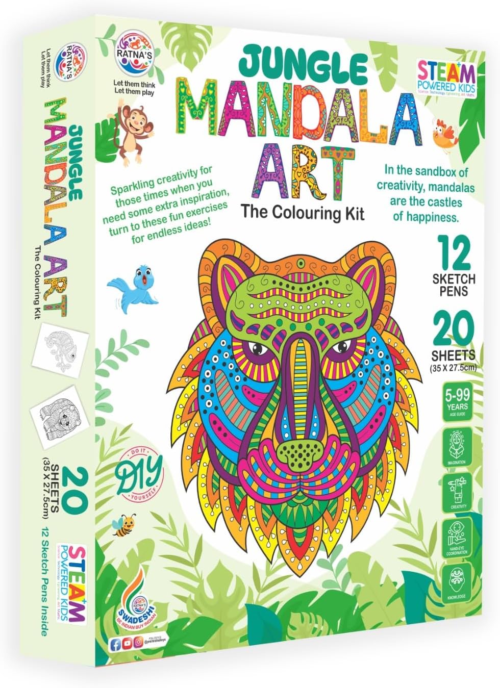 Jungle Mandala Art Colouring Kit