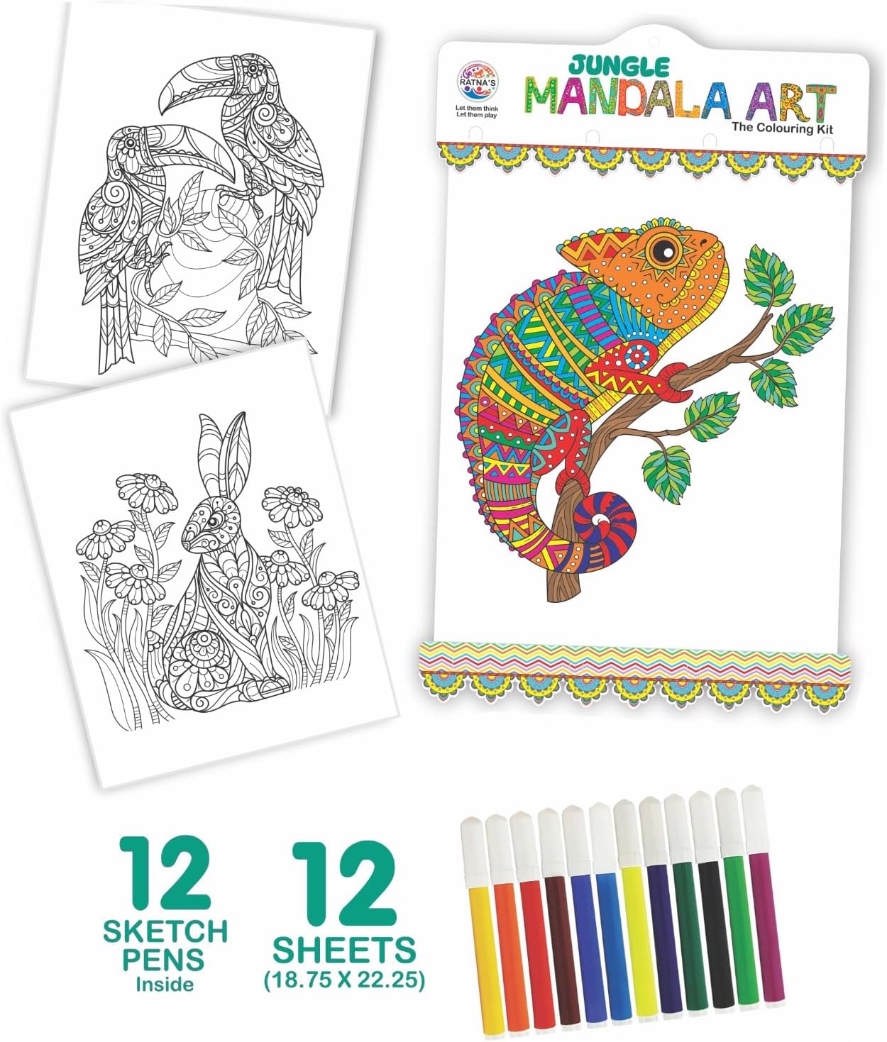 Jungle Mandala Art Colouring Kit