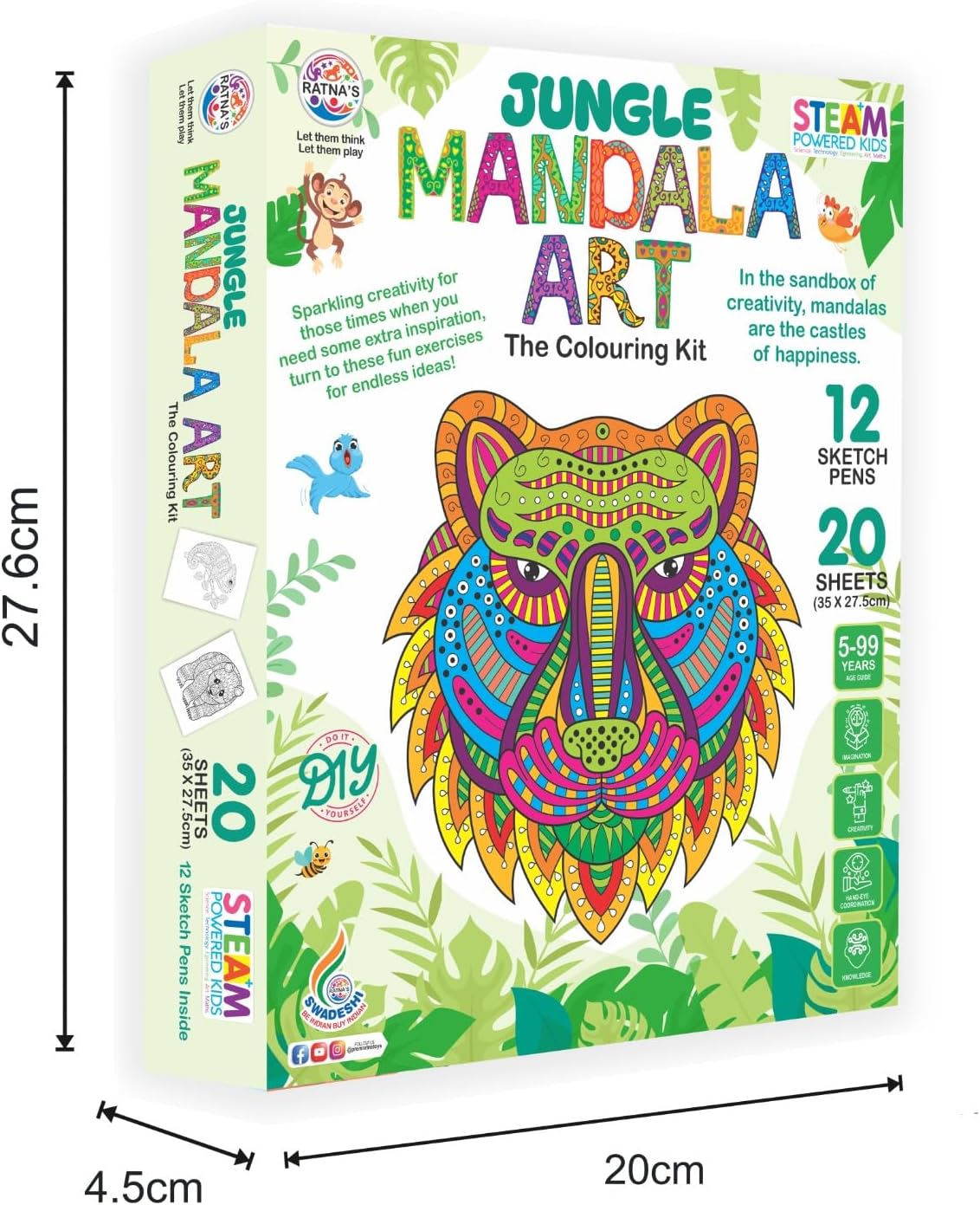 Jungle Mandala Art Colouring Kit