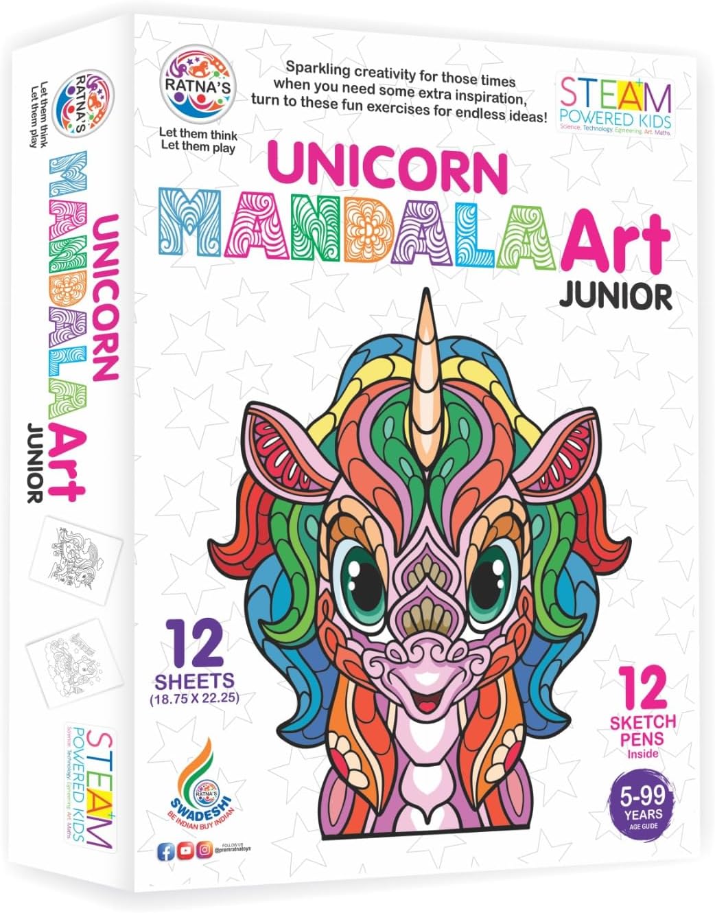 Mandala Art Unicorn Junior Colouring Kit