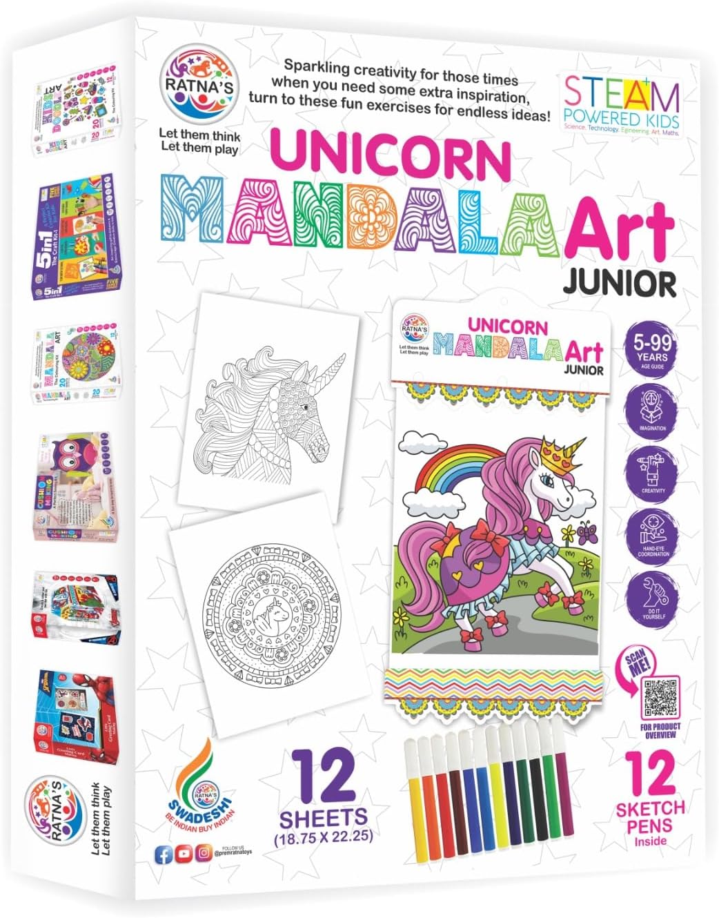 Mandala Art Unicorn Junior Colouring Kit