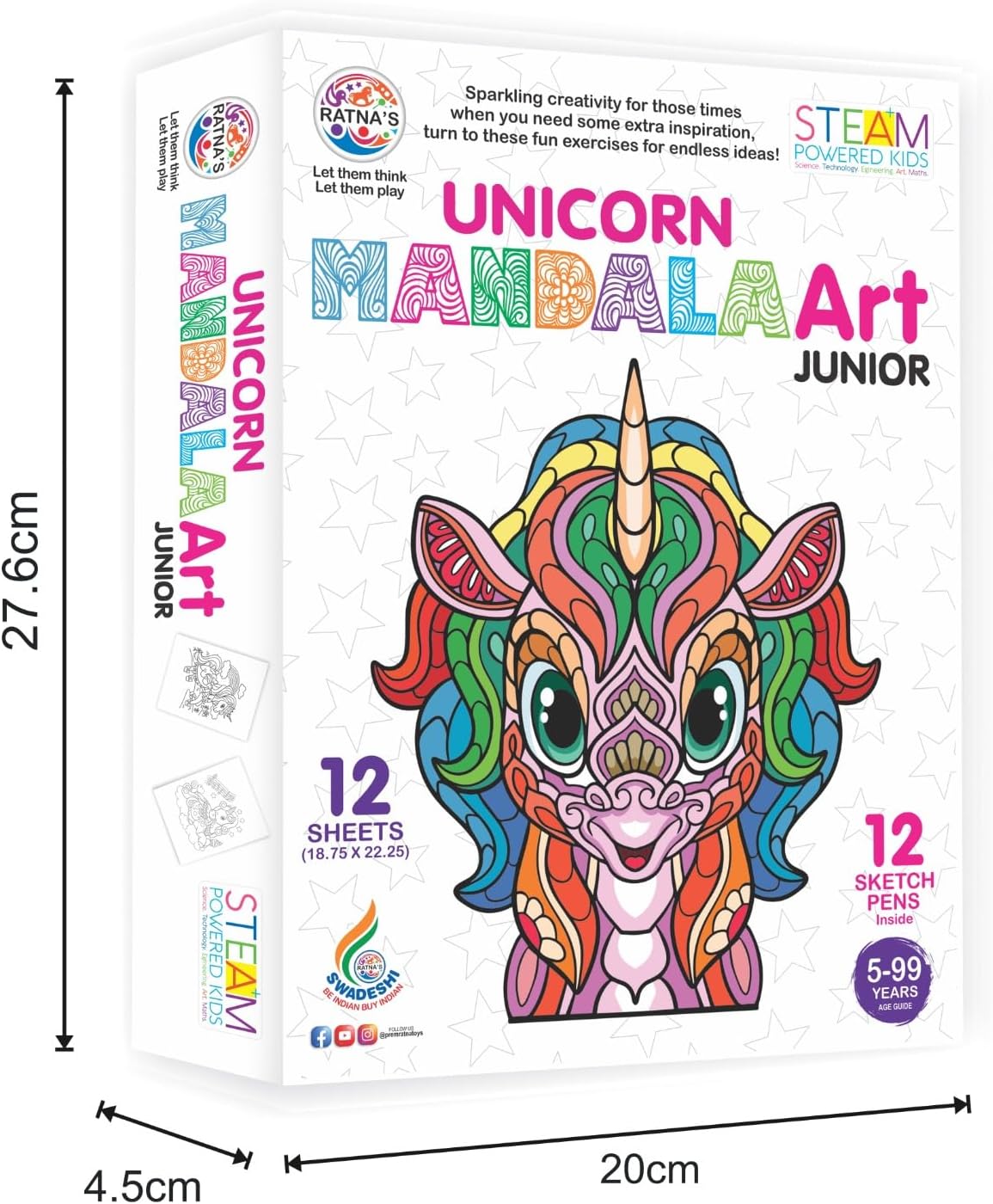 Mandala Art Unicorn Junior Colouring Kit