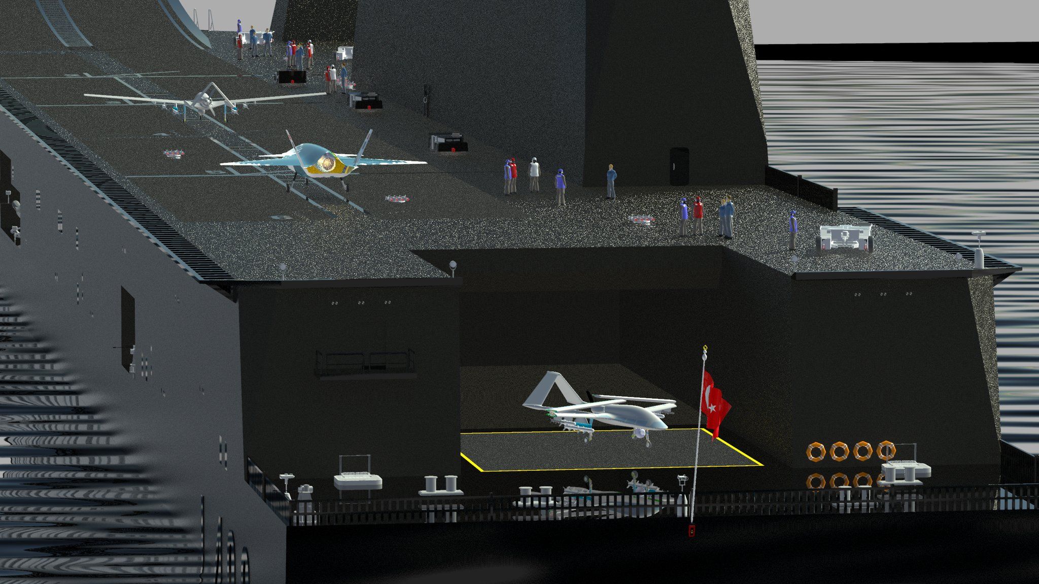 MIUS and TB3 seen on TCG Anadolu