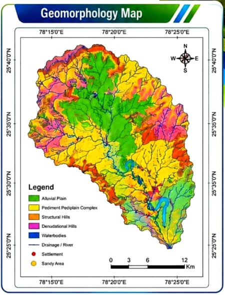Geomorphology map generated using GIS