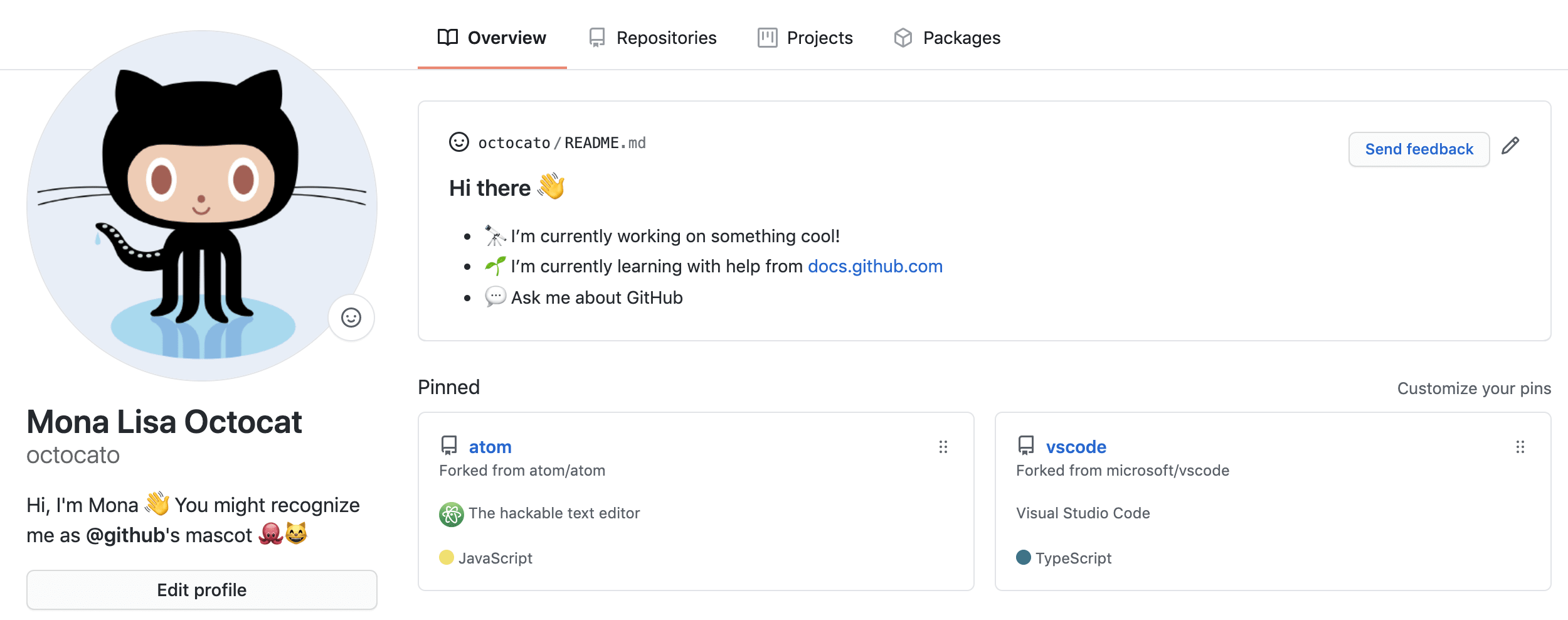 creating new profile with readme
