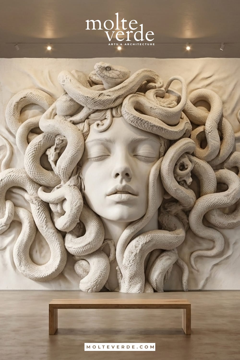 Panoda medusa temalı heykelsi 3 boyutlu duvar rölyefi tasarımı