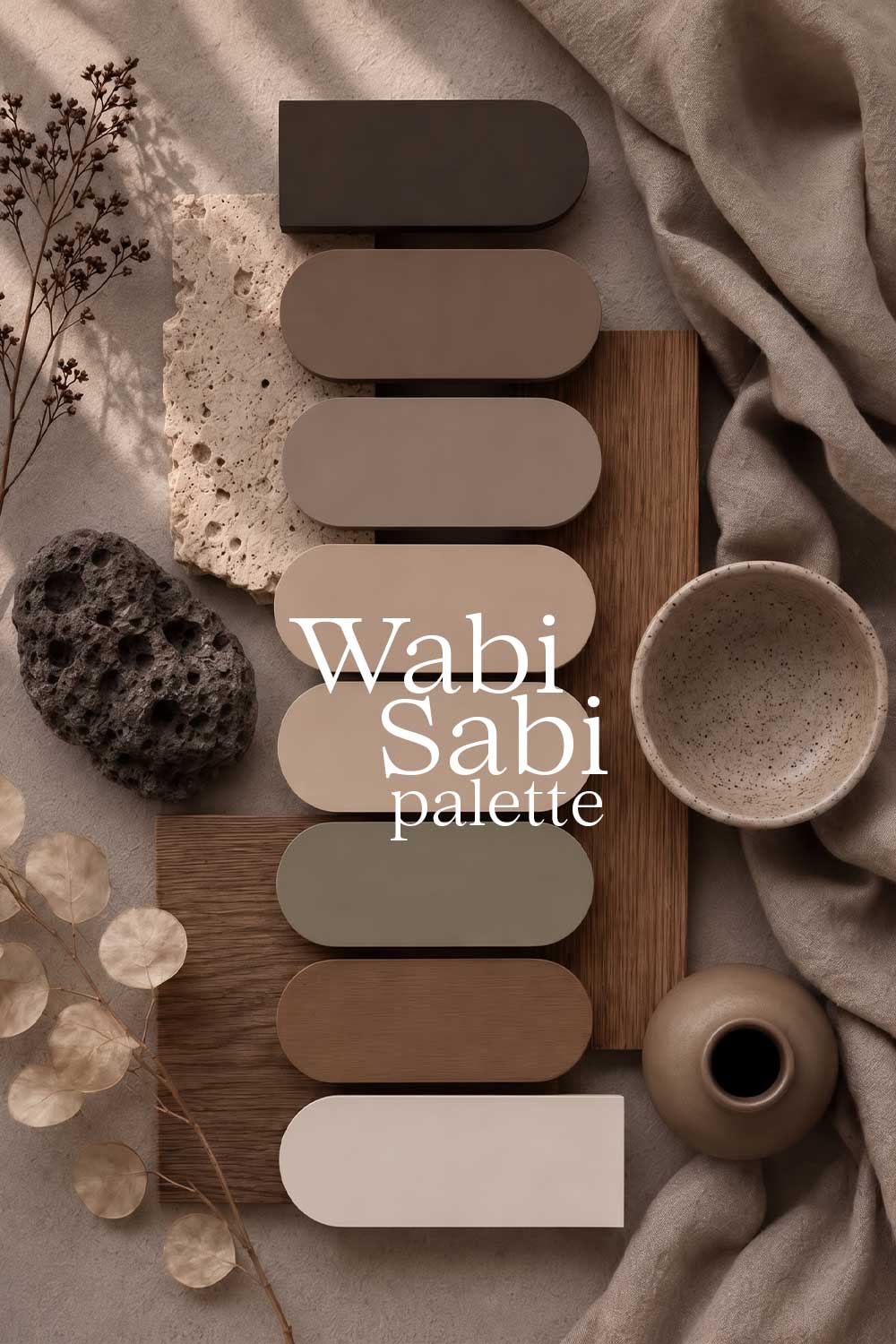 Wabi Sabi Renk Kartelası Moodboard Tasarımı