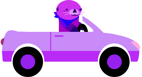 Otter car driving right