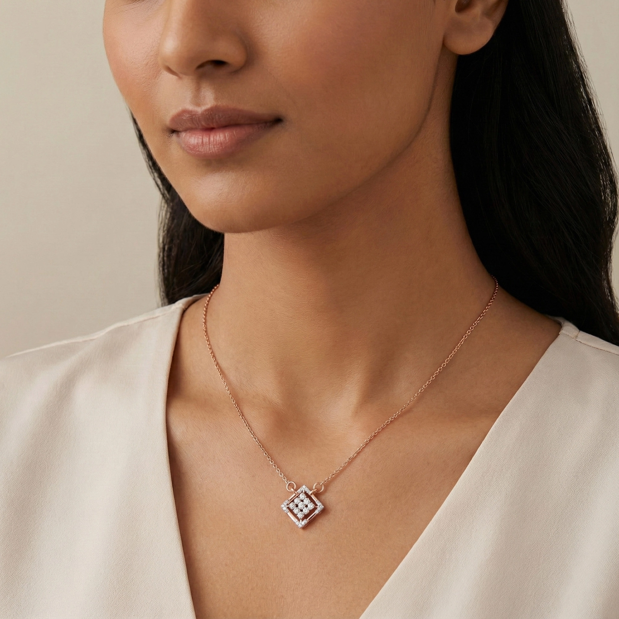 Rose Gold Diamond Necklace