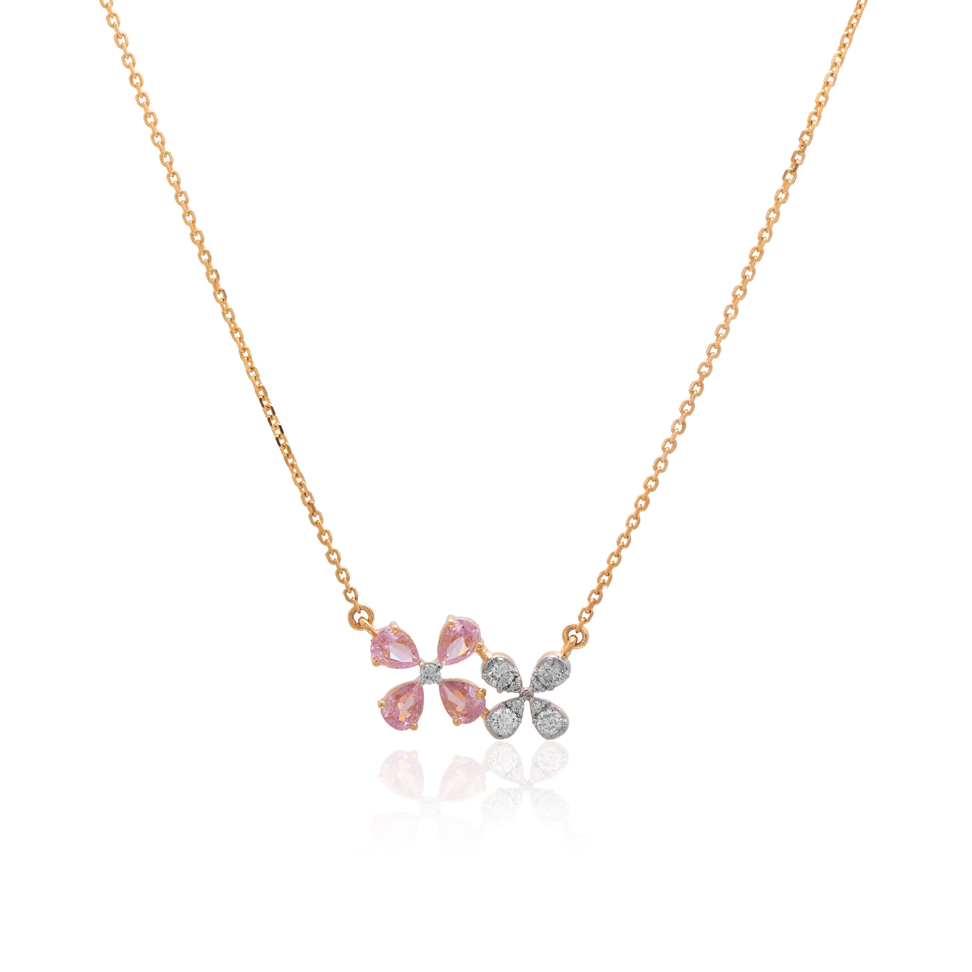 Yellow Gold Diamond Necklace thumbnail 2