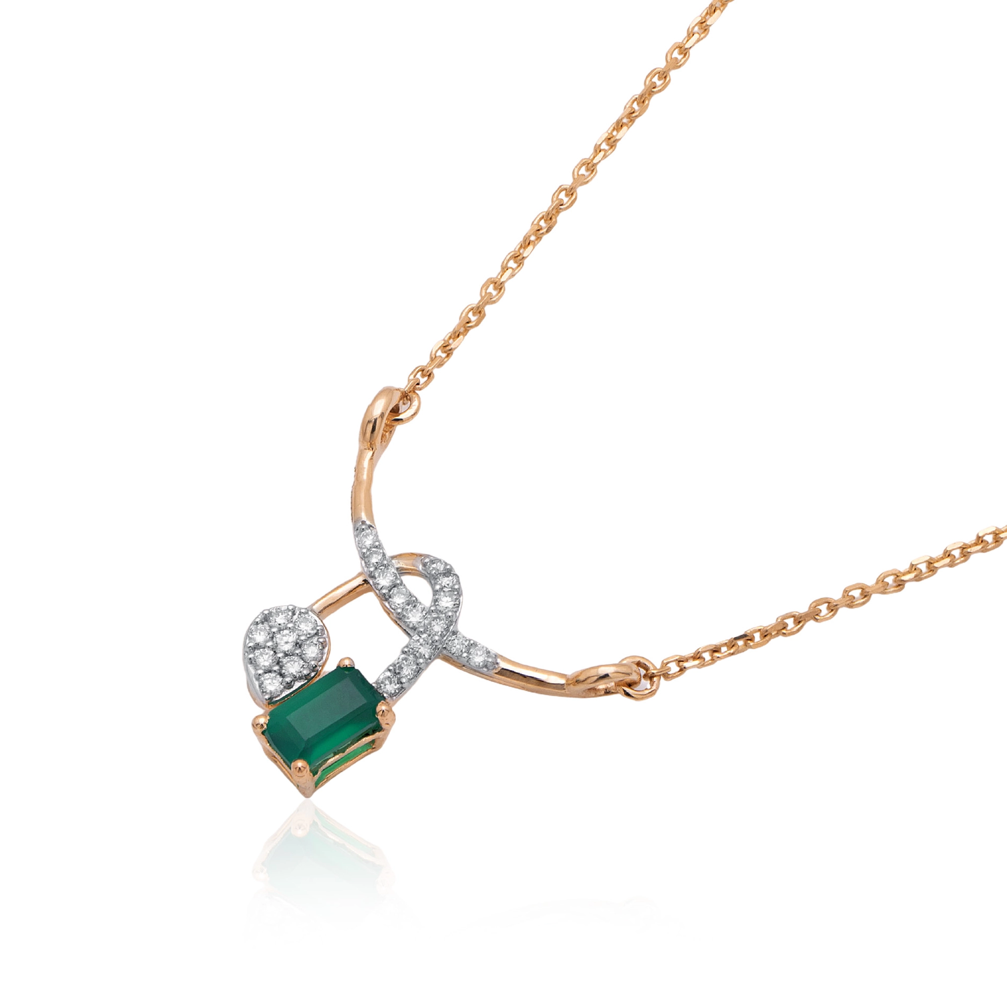 Yellow Gold Diamond Necklace thumbnail 2