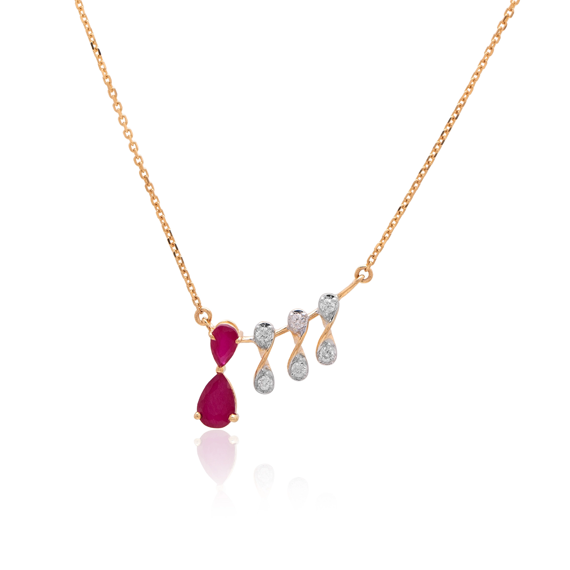 Yellow Gold Diamond Necklace thumbnail 2