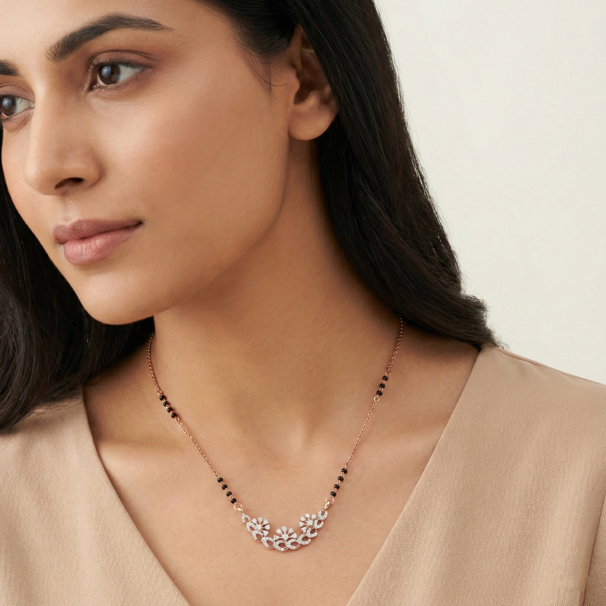 Rose Gold Diamond Mangalsutra thumbnail 2