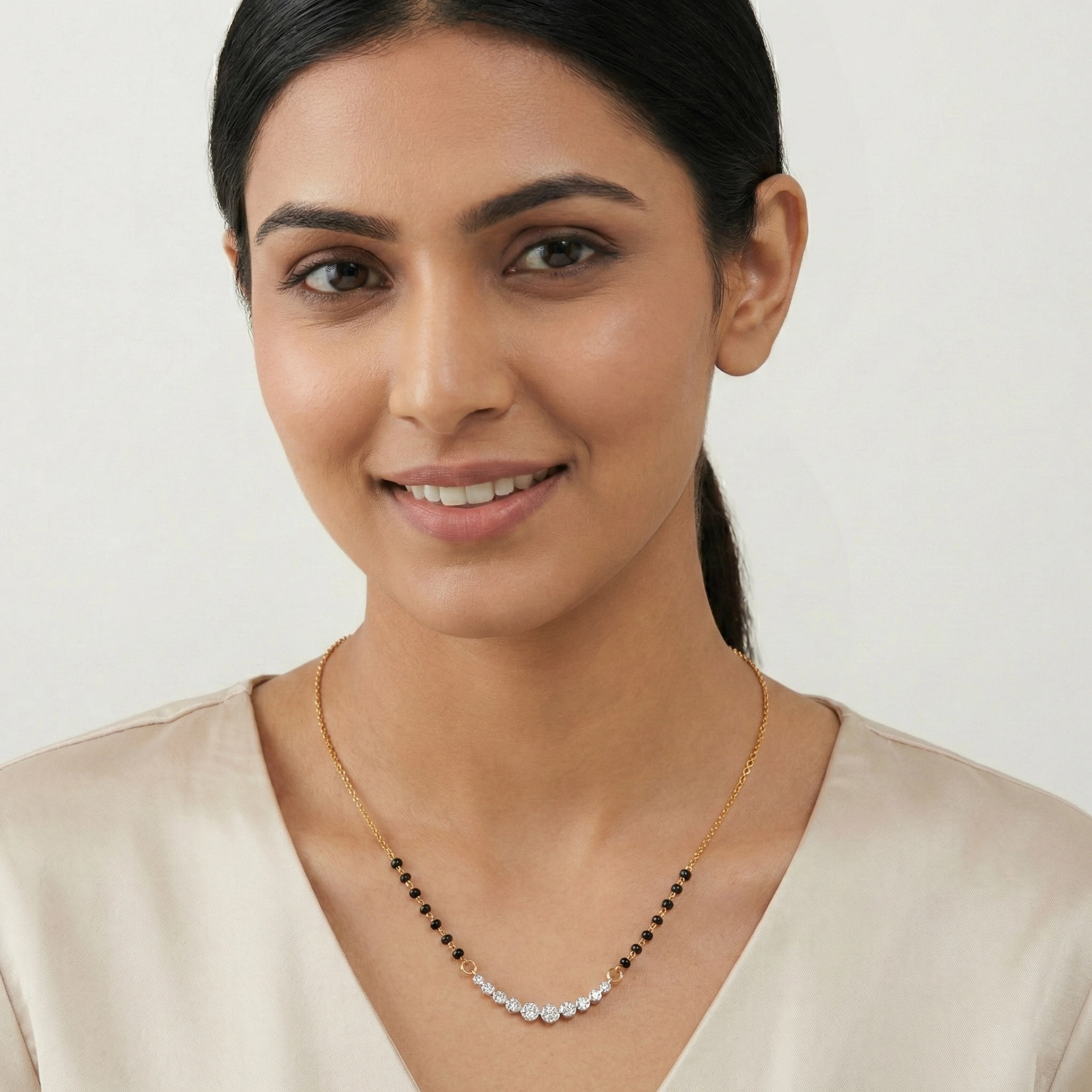 Yellow Gold Diamond Mangalsutra thumbnail 2