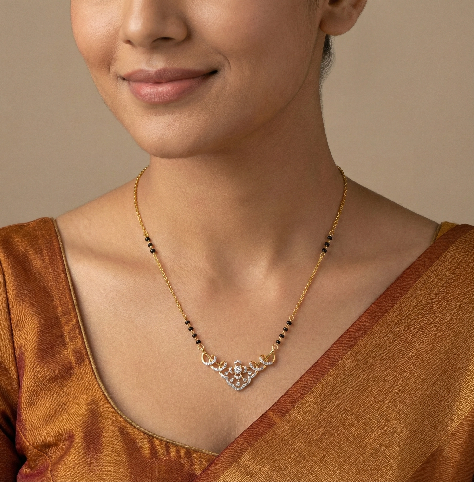 Yellow Gold Diamond Mangalsutra thumbnail 2