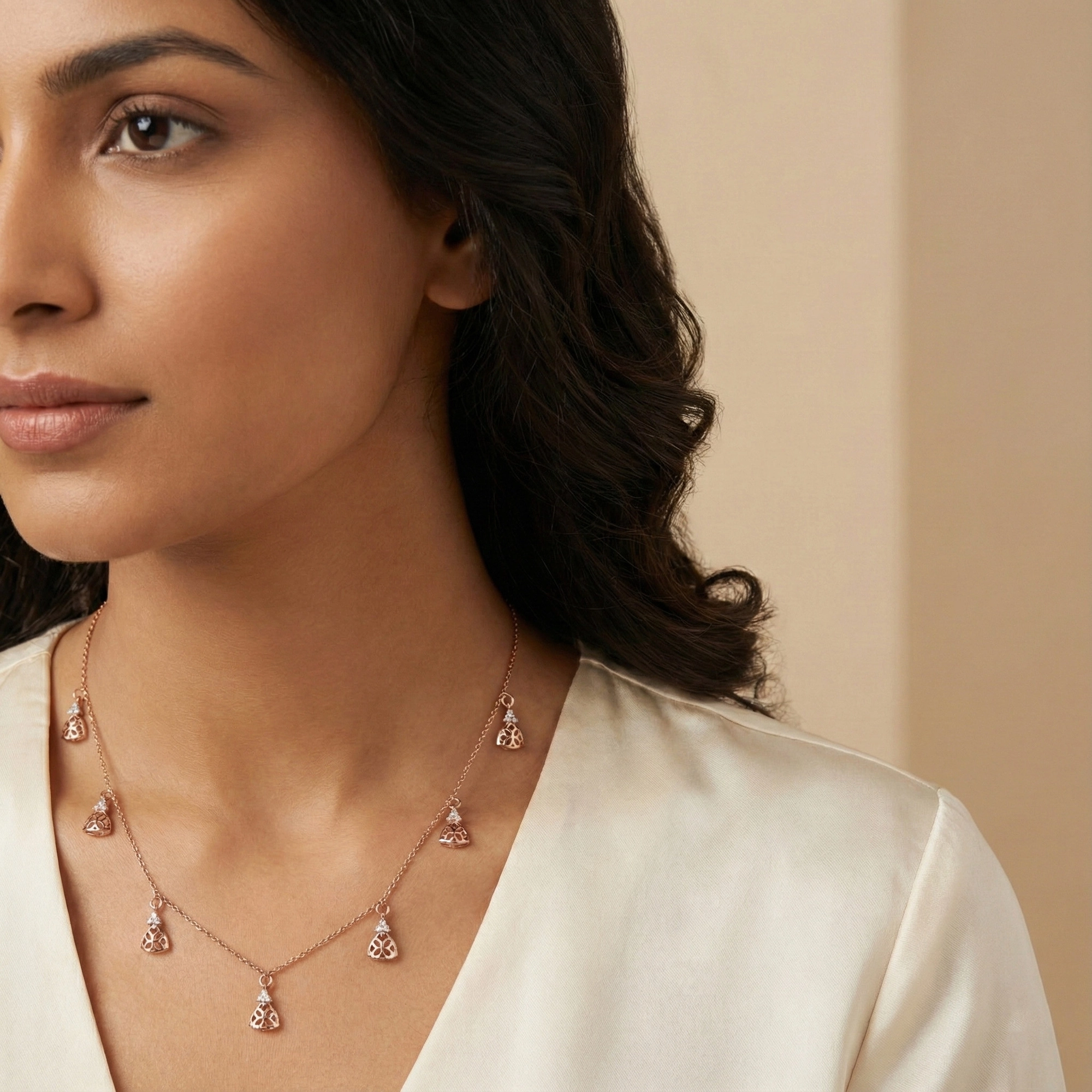 Rose Gold Diamond Necklace