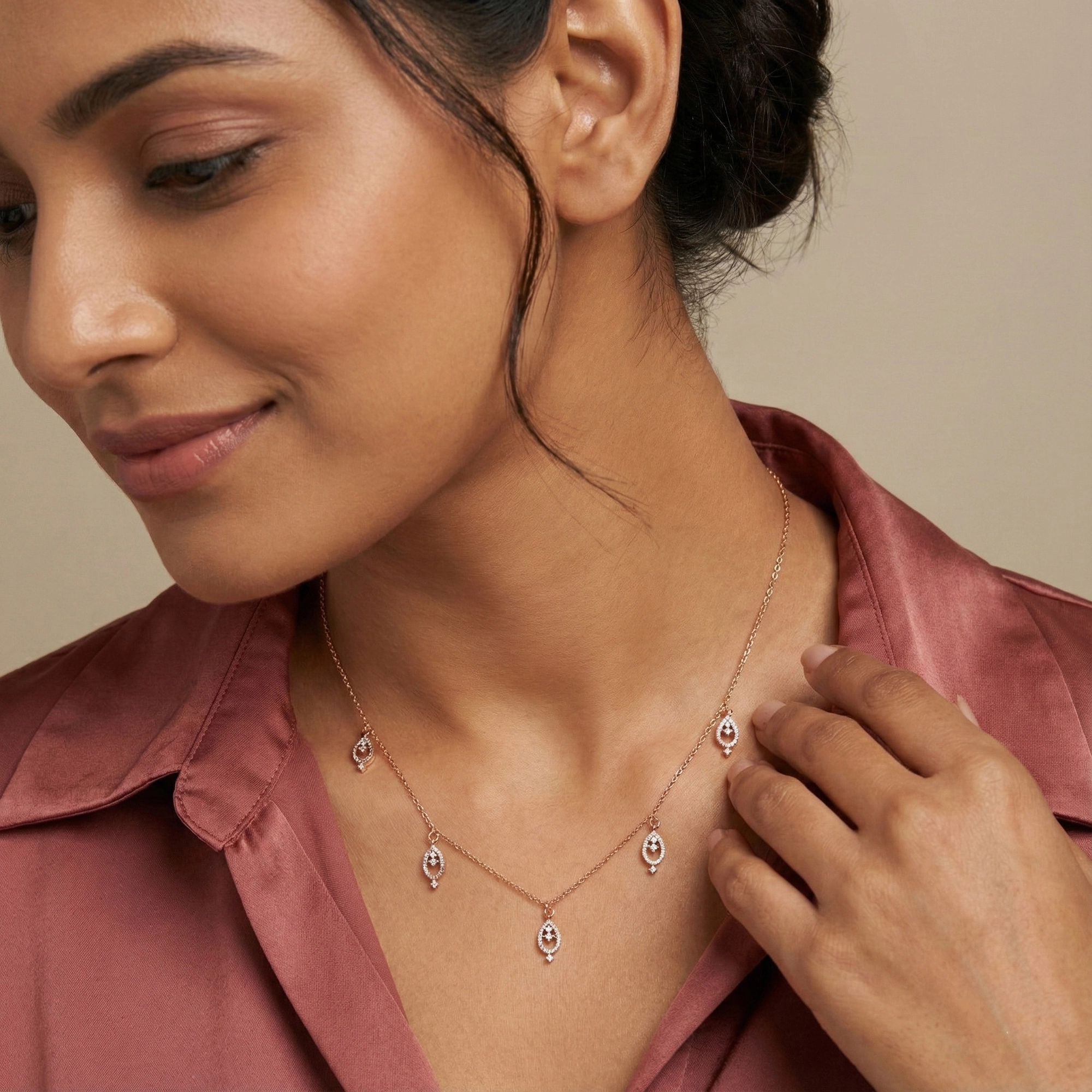 Rose Gold Diamond Necklace